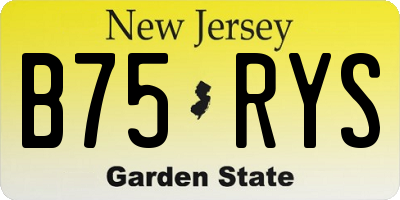 NJ license plate B75RYS