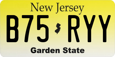 NJ license plate B75RYY