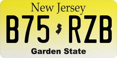 NJ license plate B75RZB