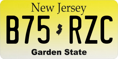 NJ license plate B75RZC