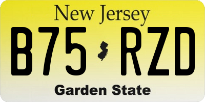 NJ license plate B75RZD