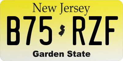 NJ license plate B75RZF