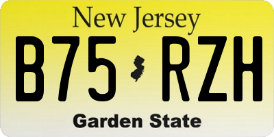 NJ license plate B75RZH