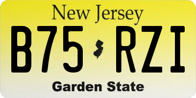 NJ license plate B75RZI