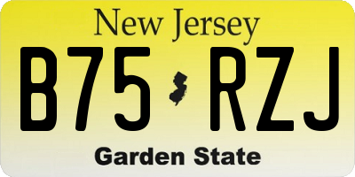 NJ license plate B75RZJ