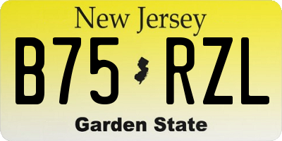 NJ license plate B75RZL