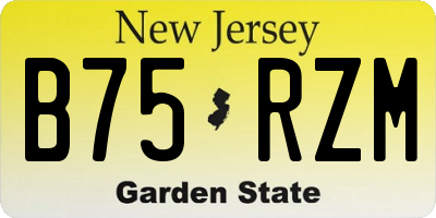 NJ license plate B75RZM
