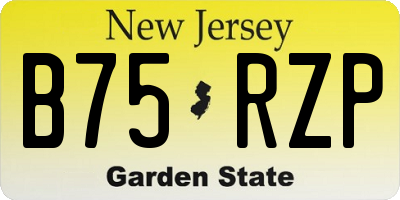 NJ license plate B75RZP