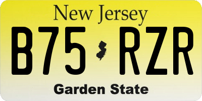 NJ license plate B75RZR