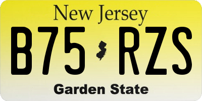 NJ license plate B75RZS