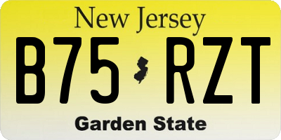 NJ license plate B75RZT
