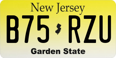NJ license plate B75RZU