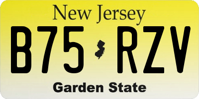 NJ license plate B75RZV