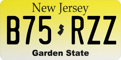 NJ license plate B75RZZ