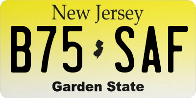 NJ license plate B75SAF