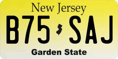 NJ license plate B75SAJ