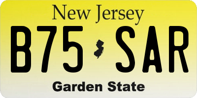 NJ license plate B75SAR