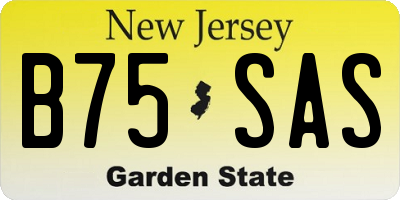 NJ license plate B75SAS