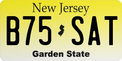 NJ license plate B75SAT