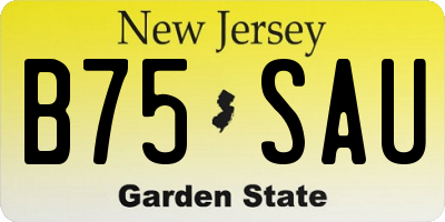 NJ license plate B75SAU