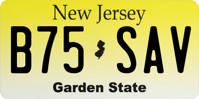 NJ license plate B75SAV