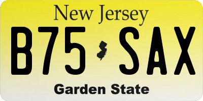NJ license plate B75SAX