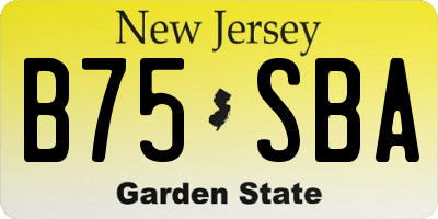 NJ license plate B75SBA