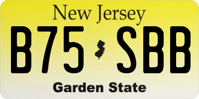 NJ license plate B75SBB