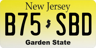 NJ license plate B75SBD