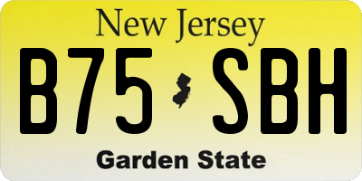 NJ license plate B75SBH