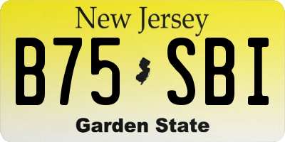 NJ license plate B75SBI
