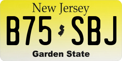 NJ license plate B75SBJ
