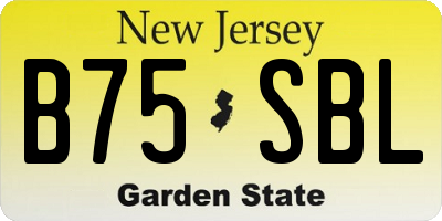 NJ license plate B75SBL