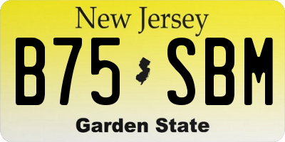 NJ license plate B75SBM