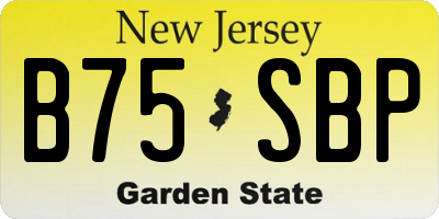 NJ license plate B75SBP