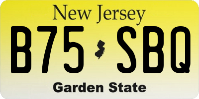 NJ license plate B75SBQ