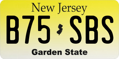 NJ license plate B75SBS