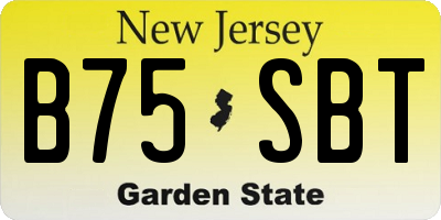 NJ license plate B75SBT
