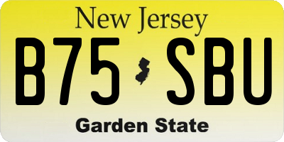 NJ license plate B75SBU