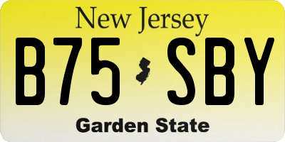 NJ license plate B75SBY