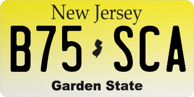 NJ license plate B75SCA