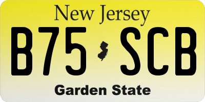 NJ license plate B75SCB