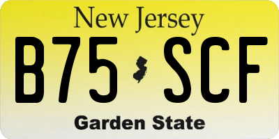 NJ license plate B75SCF