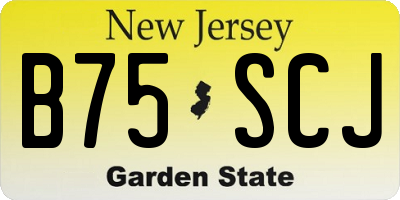 NJ license plate B75SCJ