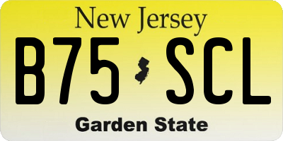 NJ license plate B75SCL