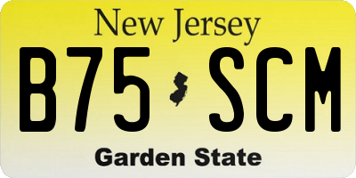 NJ license plate B75SCM
