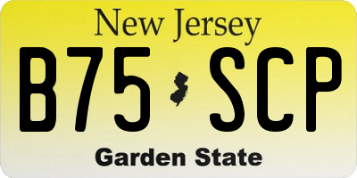 NJ license plate B75SCP
