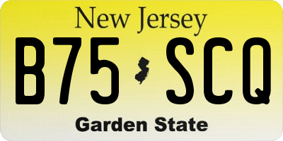 NJ license plate B75SCQ