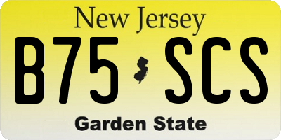 NJ license plate B75SCS