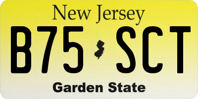 NJ license plate B75SCT